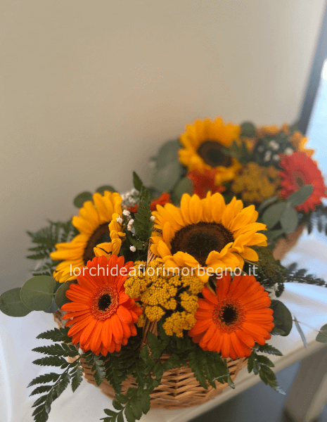 Cestino con girasoli.