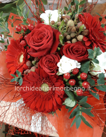 Bouquet tonalità del rosso